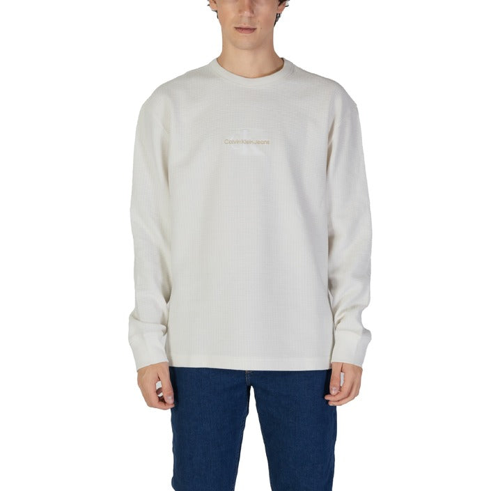 Calvin Klein Jeans Felpa Uomo white M Abbigliamento Felpe by Calvin Klein Jeans | E-MODA